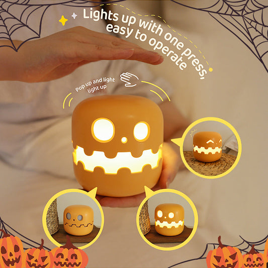 Pumpkin Ambience Night Light – Silicone Bedside Lamp for Kids