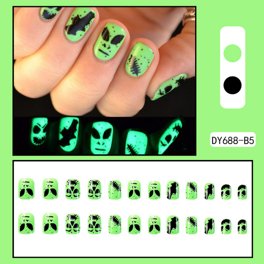 Glow-in-the-Dark Alien Bat Nail Art Set