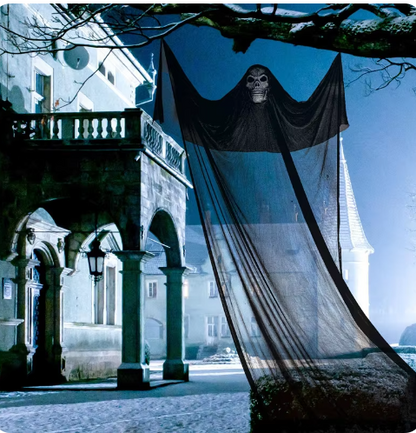 LED Sound-Activated Hanging Skull Ghost Decoration