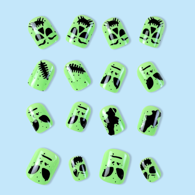 Glow-in-the-Dark Alien Bat Nail Art Set