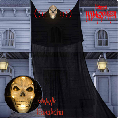 LED Sound-Activated Hanging Skull Ghost Decoration