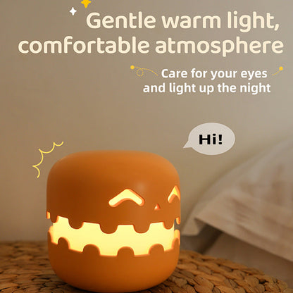 Pumpkin Ambience Night Light – Silicone Bedside Lamp for Kids