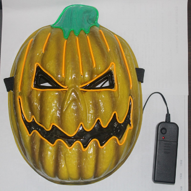 Glowing Pumpkin Halloween Mask – Light-Up Cold Glow Design