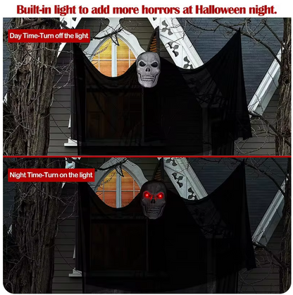LED Sound-Activated Hanging Skull Ghost Decoration