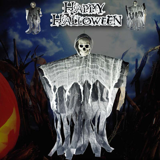 Hanging Skull & Ghost Halloween Bar Decoration