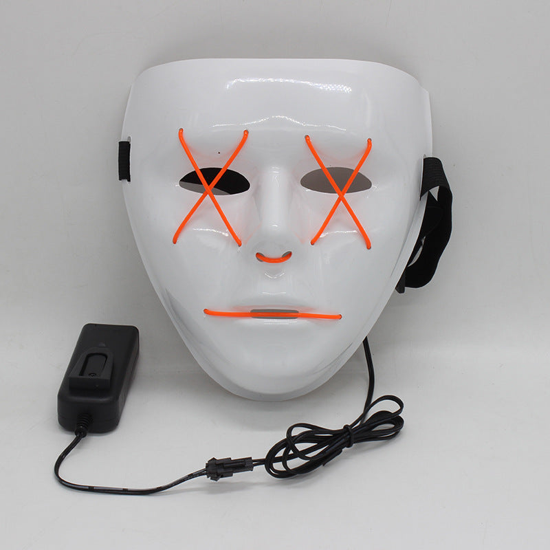 Glowing Pumpkin Halloween Mask – Light-Up Cold Glow Design