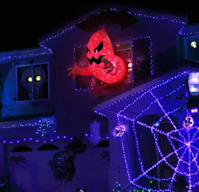 6-Foot LED Inflatable Ghost – Outdoor Halloween Yard Decoration
